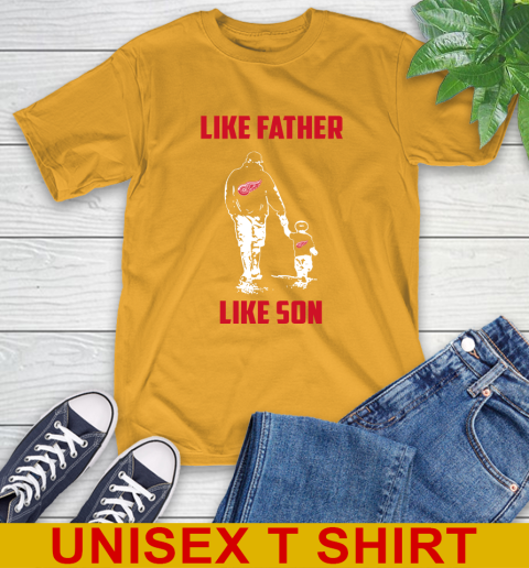 Detroit Red Wings NHL Hockey Like Father Like Son Sports T-Shirt 2