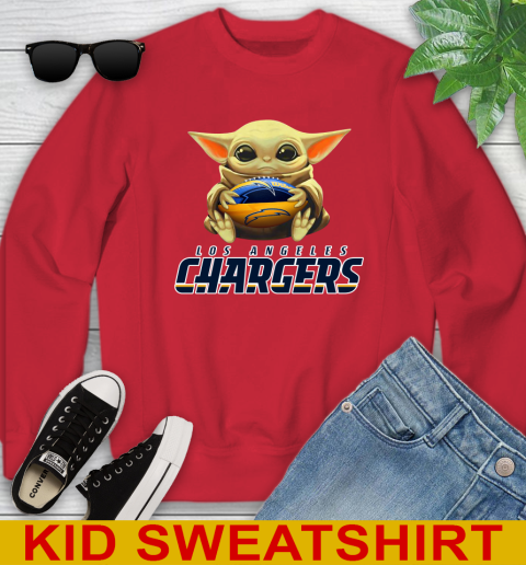 NFL Football Los Angeles Chargers Baby Yoda Star Wars Shirt Youth Sweatshirt 8