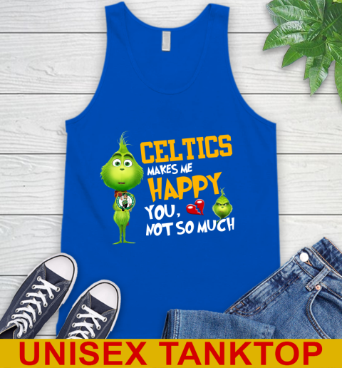 NBA Boston Celtics Makes Me Happy You Not So Much Grinch Basketball Sports Tank Top 4