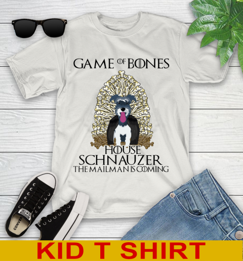 Game of bones house schnauzer dog the mailman is coming tshirt 96