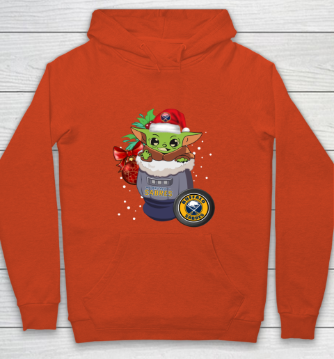Buffalo Sabres Christmas Baby Yoda Star Wars Funny Happy NHL Youth Hoodie 4