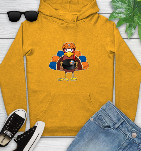 New York Islanders Turkey Thanksgiving Day Youth Hoodie 3
