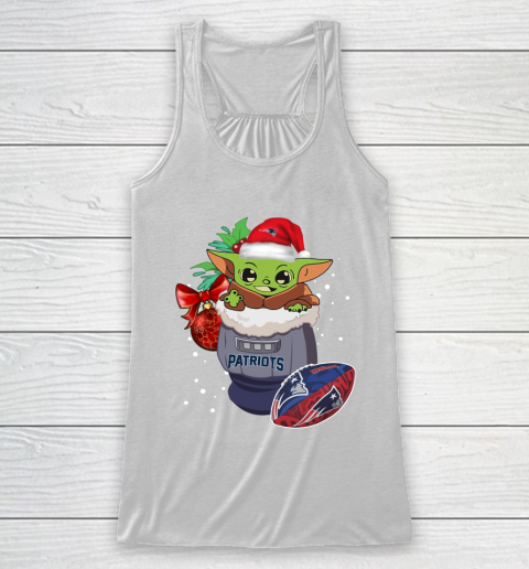 New England Patriots Christmas Baby Yoda Star Wars Funny Happy NFL Racerback Tank 2