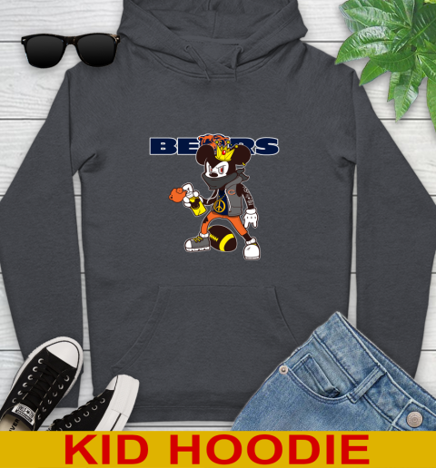 Chicago Bears NFL Football Mickey Peace Sign Sports Youth Hoodie 9
