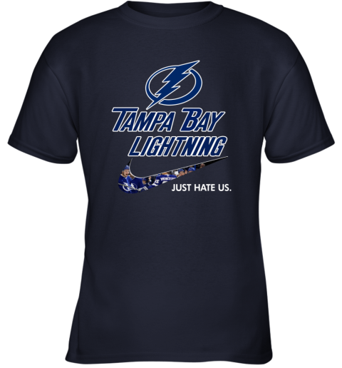 NHL Tampa Bay Lightnings x Nike Just Hate Us ywyf nhltampa bay lightnings x nike just hate us youth t shirt 26 front navy