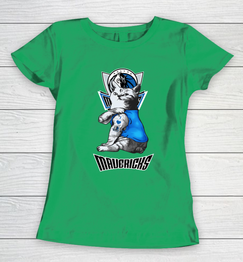 NBA Basketball My Cat Loves Dallas Mavericks Women's T-Shirt 5
