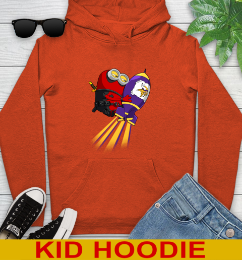 NFL Football Minnesota Vikings Deadpool Minion Marvel Shirt Youth Hoodie 4