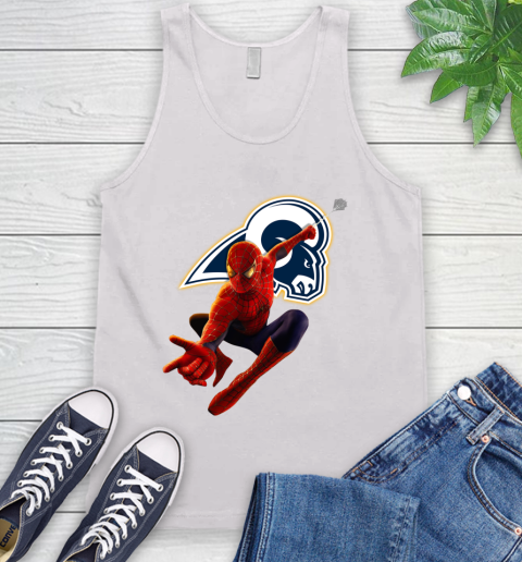 NFL Spider Man Avengers Endgame Football Los Angeles Rams Tank Top