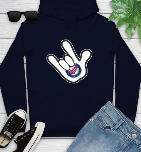 Minnesota Twins MLB Baseball Mickey Rock Hand Disney Youth Hoodie 4