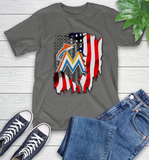 Miami Marlins MLB Baseball American Flag T-Shirt 10