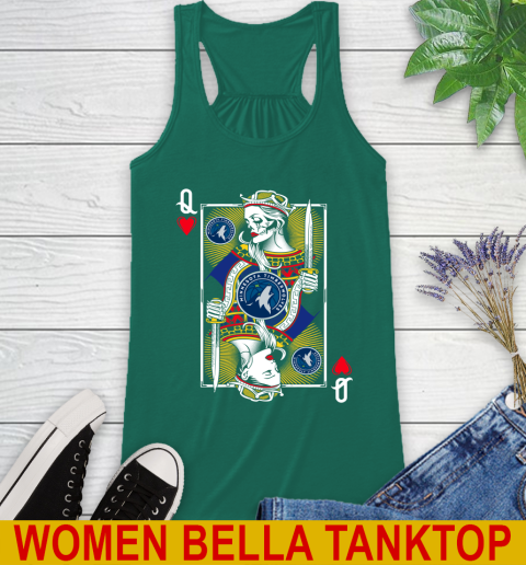 NBA Basketball Minnesota Timberwolves The Queen Of Hearts Card Shirt Racerback Tank 5