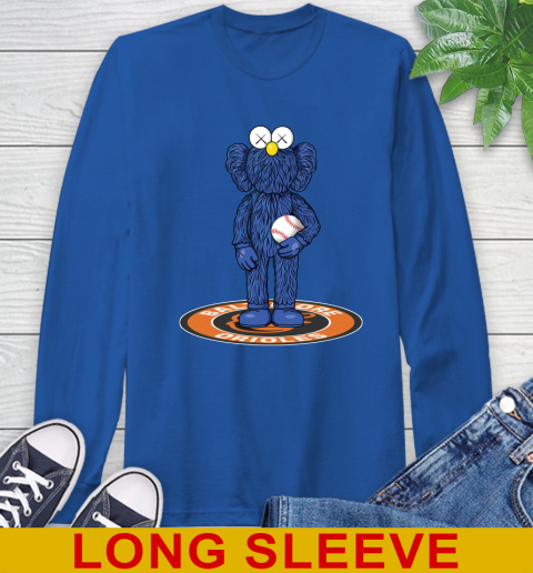 MLB Baseball Baltimore Orioles Kaws Bff Blue Figure Shirt Long Sleeve T-Shirt 9