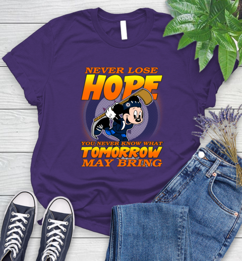 Winnipeg Jets NHL Hockey ootball Mickey Disney Never Lose Hope Women's T-Shirt 4