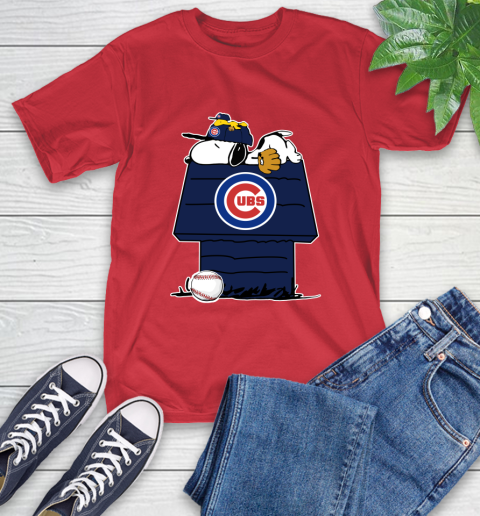 MLB Chicago Cubs Snoopy Woodstock The Peanuts Movie Baseball T Shirt T-Shirt 10