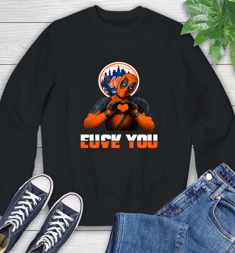 MLB New York Mets Deadpool Love You Fuck You Baseball Sports Sweatshirt