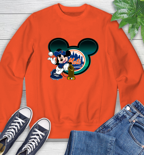 MLB New York Mets The Commissioner's Trophy Mickey Mouse Disney Sweatshirt 5 MLB New York Mets The Commissioner's Trophy Mickey Mouse Disney Sweatshirt - Image 5