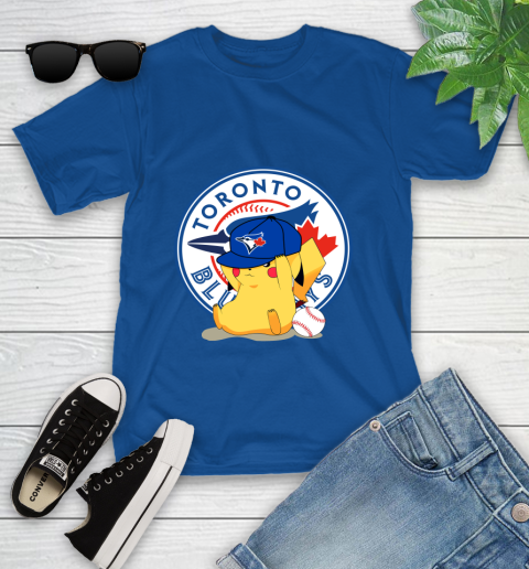 MLB Pikachu Baseball Sports Toronto Blue Jays Youth T-Shirt 9