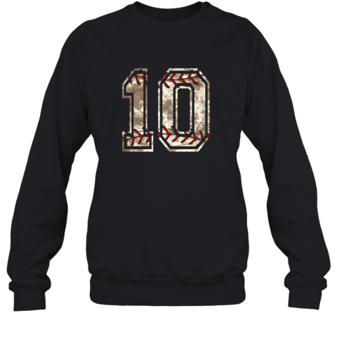 Baseball Jersey Number 10 Vintage Distressed Sweatshirt