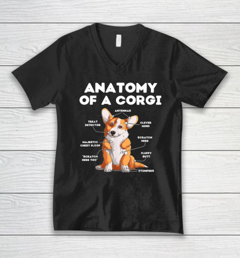Anatomy of a Corgi Dog Lover V-Neck T-Shirt