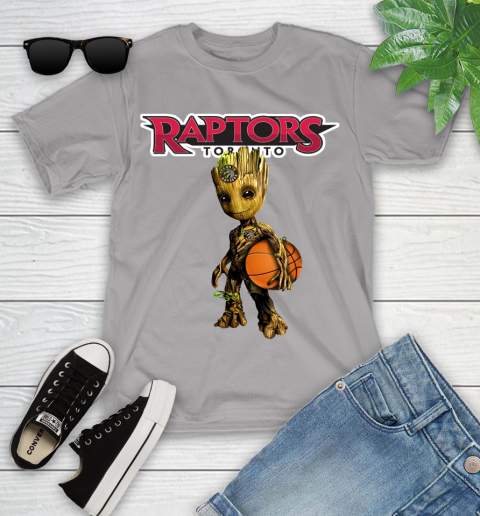 Toronto Raptors NBA Basketball Groot Marvel Guardians Of The Galaxy Youth T-Shirt 4