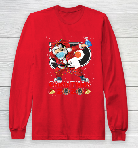 Philadelphia Flyers Funny Santa Claus Dabbing Christmas 2020 NHL Long Sleeve T-Shirt 7