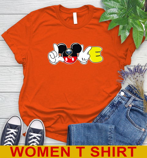 Buffalo Sabres NHL Hockey Love Mickey Disney Sports Women's T-Shirt 4