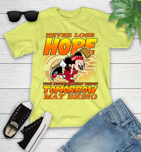 Detroit Red Wings NHL Hockey ootball Mickey Disney Never Lose Hope Youth T-Shirt 10