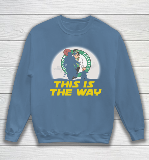 Boston Celtics NBA Basketball Star Wars Yoda And Mandalorian This Is The Way Sweatshirt 6