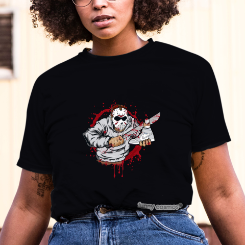 Air Jordan 1 Racer Blue Matching Sneaker Tshirt Jason Voorhees Gray and White Jordan Tshirt