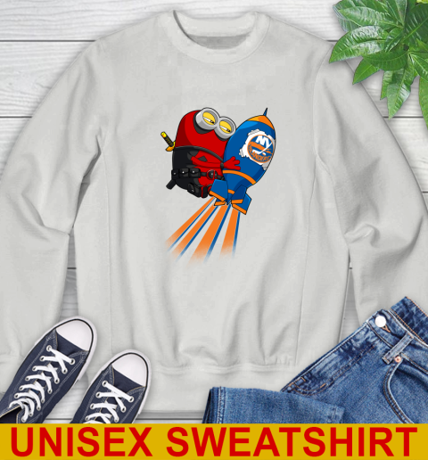 NHL Hockey New York Islanders Deadpool Minion Marvel Shirt Sweatshirt 5