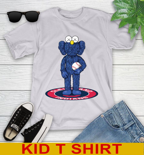 MLB Baseball Cleveland Indians Kaws Bff Blue Figure Shirt Youth T-Shirt 5