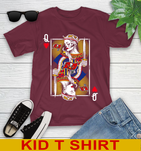 NFL Football Tampa Bay Buccaneers The Queen Of Hearts Card Shirt Youth T-Shirt 5