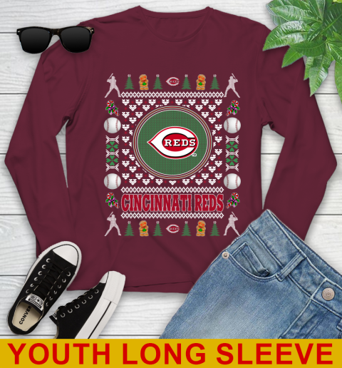 Cincinnati Reds Merry Christmas MLB Baseball Loyal Fan Youth Long Sleeve 6