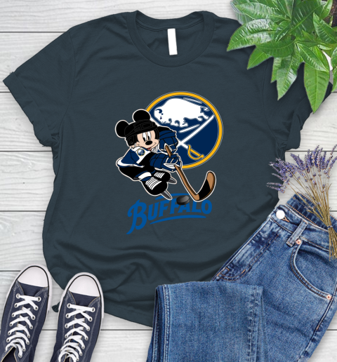 NHL Buffalo Sabres Mickey Mouse Disney Hockey T Shirt Women's T-Shirt 8