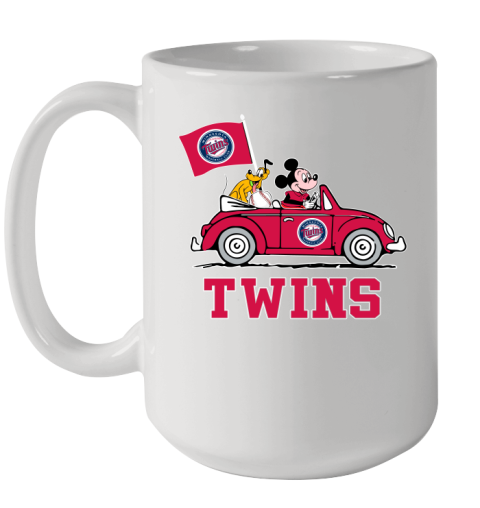 MLB Baseball Minnesota Twins Pluto Mickey Driving Disney Shirt Ceramic Mug 15oz