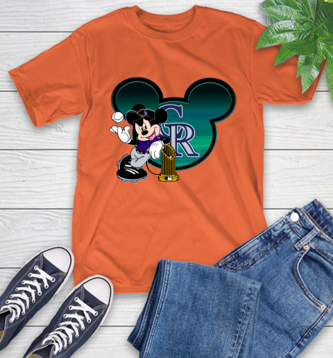 MLB Colorado Rockies The Commissioner's Trophy Mickey Mouse Disney T-Shirt 5