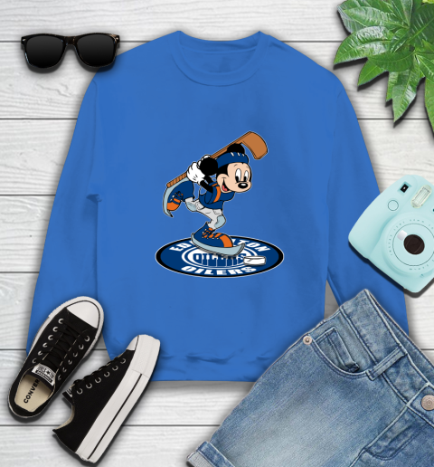 NHL Hockey Edmonton Oilers Cheerful Mickey Disney Shirt Sweatshirt 9