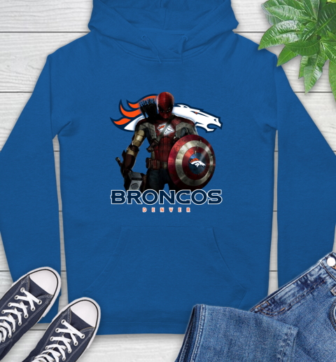 NFL Captain America Thor Spider Man Hawkeye Avengers Endgame Football Denver Broncos Hoodie 9