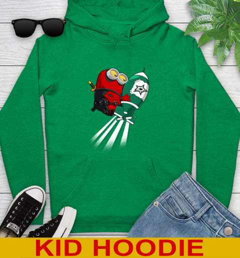 NHL Hockey Dallas Stars Deadpool Minion Marvel Shirt Youth Hoodie - Image 9