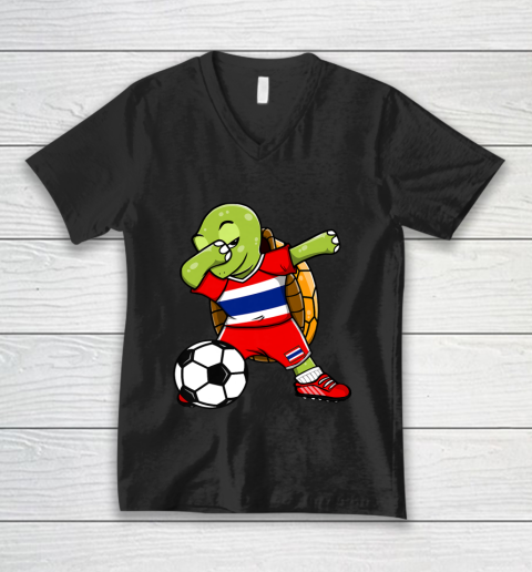 Dabbing Turtle Thailand Soccer Fans Jersey Thai Football V-Neck T-Shirt