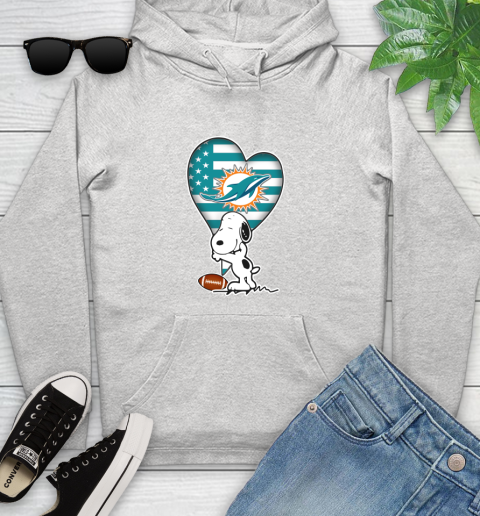 Miami Dolphins NFL Football The Peanuts Movie Adorable Snoopy Youth Hoodie