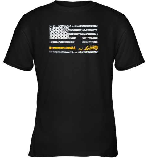 Softball Catcher Shirts Baseball Catcher American Flag Youth T-Shirt