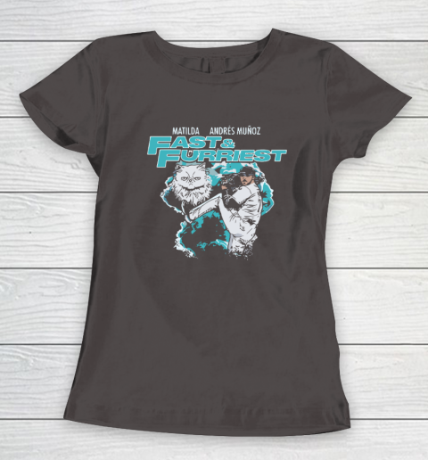 Matilda & Andres Muñoz Fast & Furriest Mariners Women's T-Shirt 5