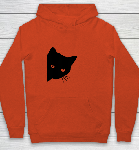 Black Cat Face Watching Funny Cat Halloween Gifts Cat Lovers T Shirt.QZSPTYUYC4 Youth Hoodie 3
