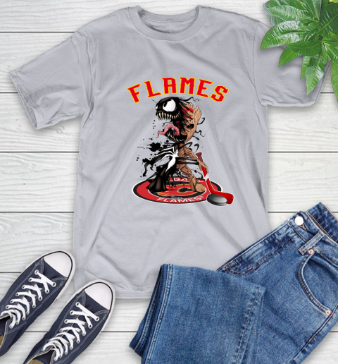 NHL Calgary Flames Hockey Venom Groot Guardians Of The Galaxy T-Shirt 6