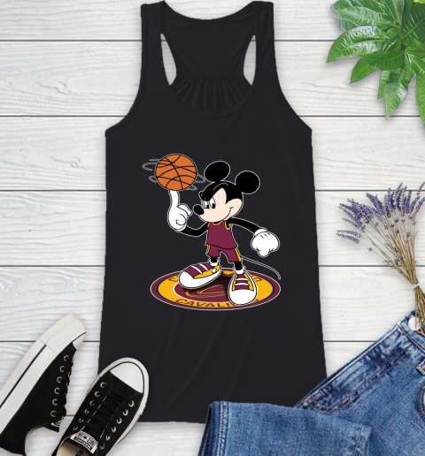 NBA Basketball Cleveland Cavaliers Cheerful Mickey Disney Shirt Racerback Tank