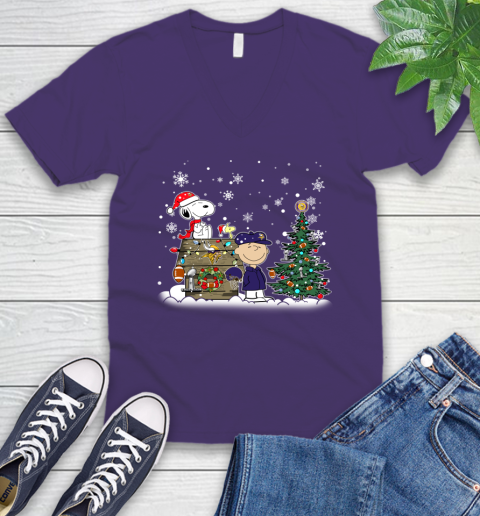 NFL Minnesota Vikings Snoopy Charlie Brown Christmas Football Super Bowl Sports V-Neck T-Shirt 9