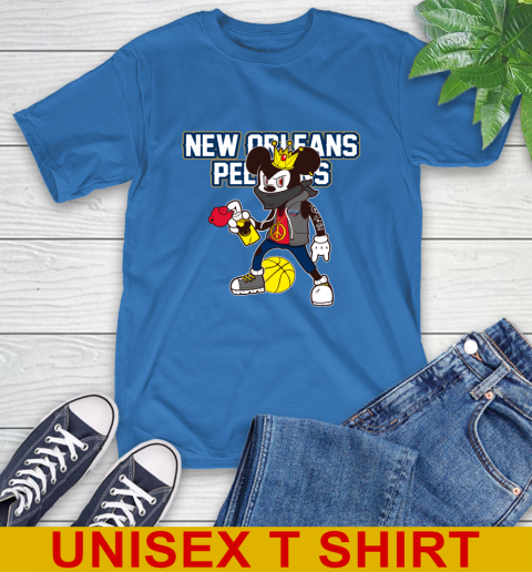 New Orleans Pelicans NBA Basketball Mickey Peace Sign Sports T-Shirt 9