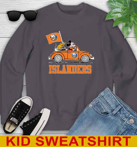 NHL Hockey New York Islanders Pluto Mickey Driving Disney Shirt Youth Sweatshirt 6