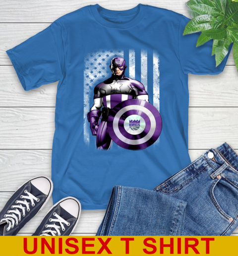 Sacramento Kings NBA Basketball Captain America Marvel Avengers American Flag Shirt T-Shirt 11